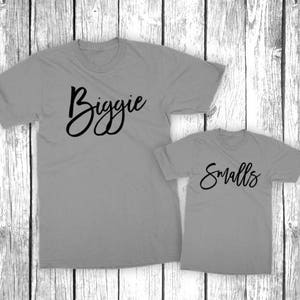 Biggie Smalls - Father Son Matching Shirt Set - Mother Daughter, Baby Shower Gift, Mother's Day, Pregnancy Announcement - Unisex Shirts