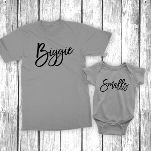 Biggie Smalls - Father Son Matching Shirt Set - Mother Daughter, Baby Shower Gift, Mother's Day, Pregnancy Announcement - Unisex Shirts