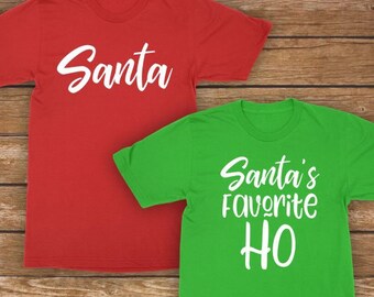 Babbo Natale - La coppia preferita di Babbo Natale - Magliette abbinate per feste di Natale - Magliette unisex - Set di 2