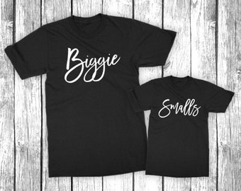 Biggie Smalls - Father Son Matching Shirt Set - Mother Daughter, Baby Shower Gift, Mother's Day, Pregnancy Announcement - Unisex Shirts
