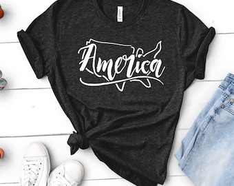 Amérique | T-shirt américain | Chemise chinée unisexe