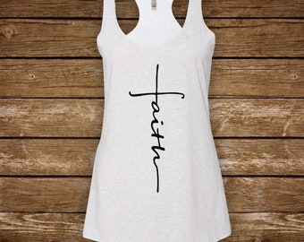 Faith | Praise Jesus, Christian, Sunday Worship, Brunch Workout Tank Yoga Gym Gift - Tank Tanktop