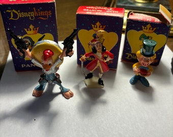 Marx DisneyKings Panchito, Captain Hook & Mad Hatter 2-2 3/4 inches Large Sized