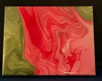 Acrylic Pour Painting sealed with Resin 8 X 10