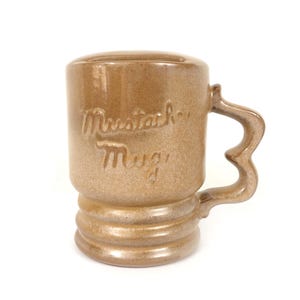 Frankoma Art Pottery Retro Shaving Mustache Mug # 14 Vintage Plainsman Brown VGC