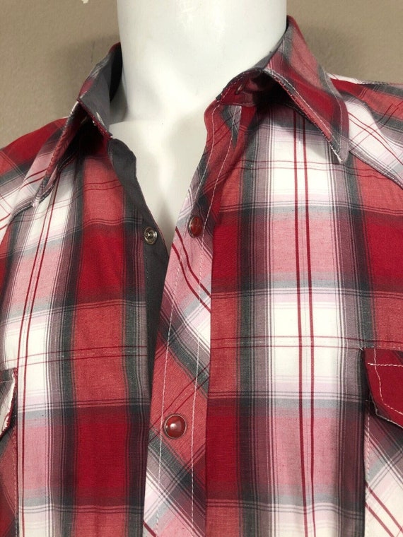 Ace of Diamond Red Plaid Western Cowboy Rodeo Sna… - image 2