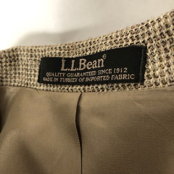 LL Bean Brown Tweed Pattern Silk Blend Sport Coat… - image 9