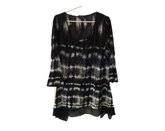 Simply Vera Wang Tie Dye Fancy Boho Tunic Blouse Long Sleeve Sz 2X