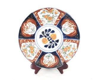 Meiji-Periode Japanisch Imari 19th C. 12 ''Porzellan Ladegerät Handgemalte Farben