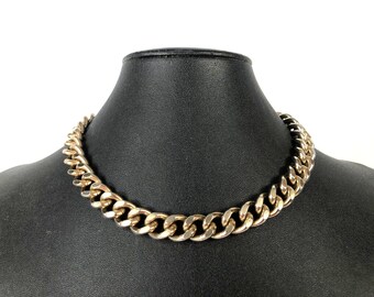 Coro Link Gold Tone Heavy 16" Chain Necklace Estate Costume Jewelry 114 gr
