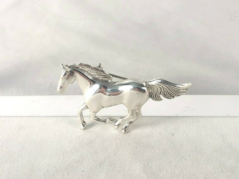 Navajo Native American Horse Pin Western Cowboy Glenn Sandoval GS Estate Find