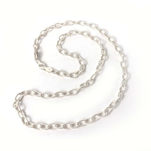 Italian Faceted Link 18&quot; Sterling Silver 925 Necklace Fine Estate Jewelry 10. gr