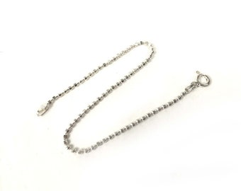 Faceted Ball Sterling Silver Link Bracelet Made in Italy Pre-owned 7.25"