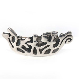 Norway Sterling Silver 925 AHA 90&#39;s Astri Holthe Modernist Pin Brooch 1.5&quot;