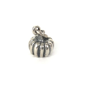 Pumpkin Halloween Charm Solid Sterling Silver 925 Vintage Pre-Owned Fine Jewelry