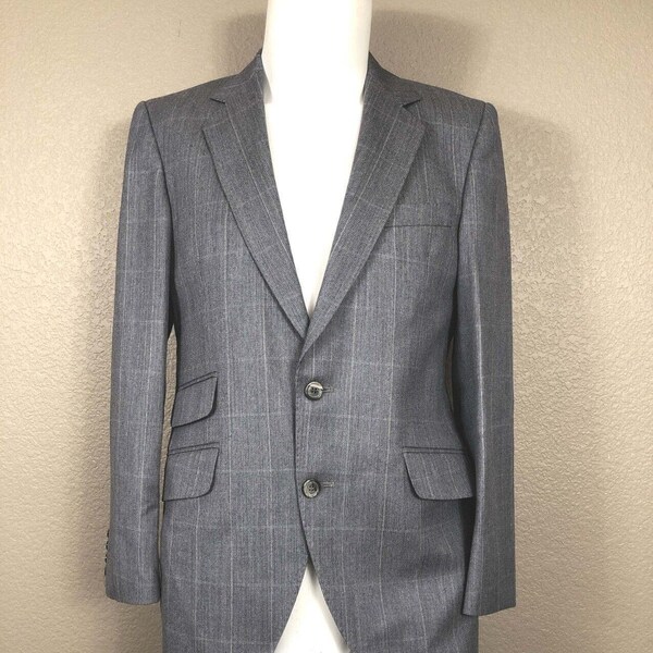 Alexandre London Collection Custom Tailored Plaid Wool Jacket Blazer Britain 40
