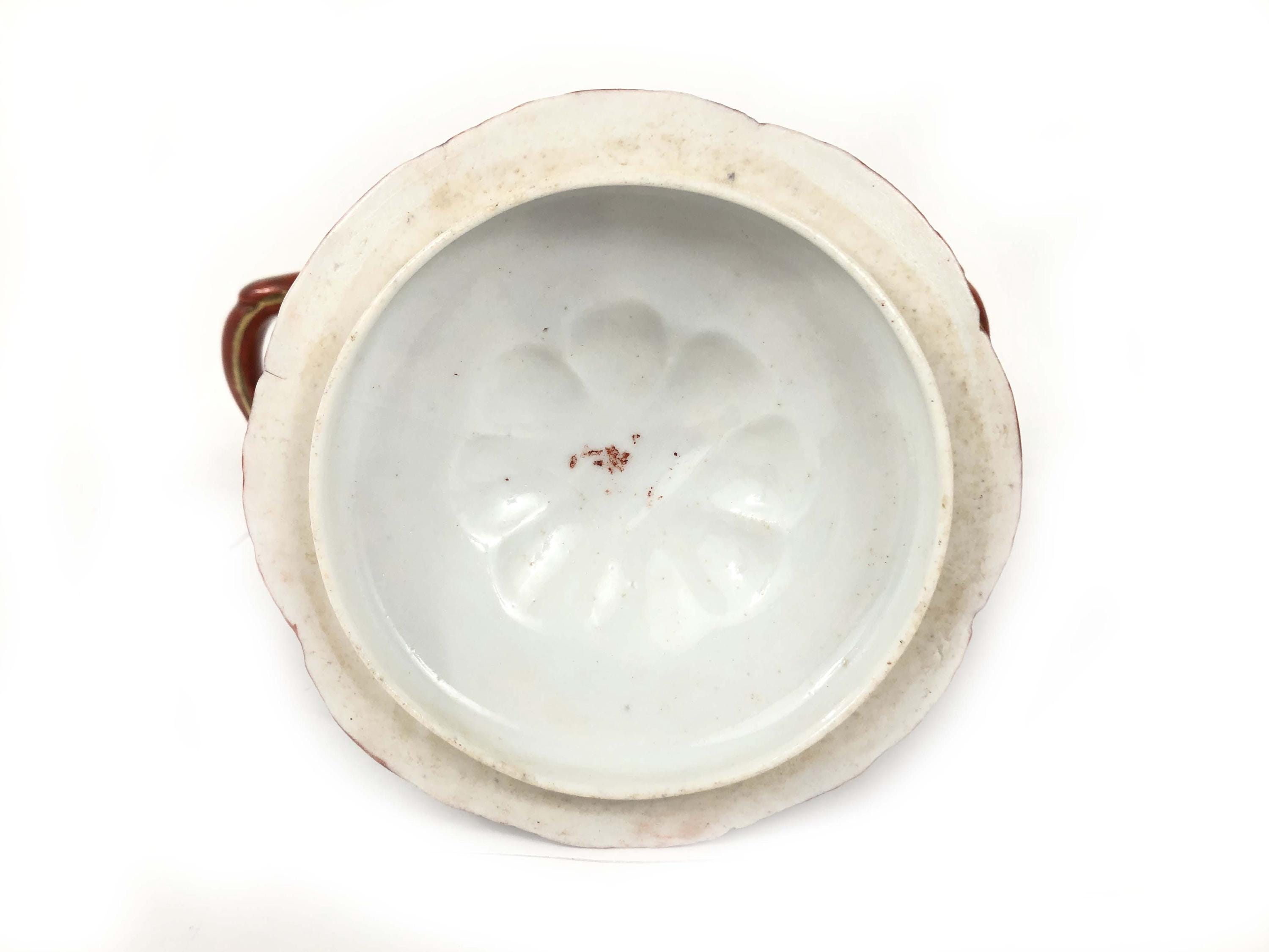 九谷焼 アンティーク シュガーポット 8インチ 明治時代 VGC 手描き