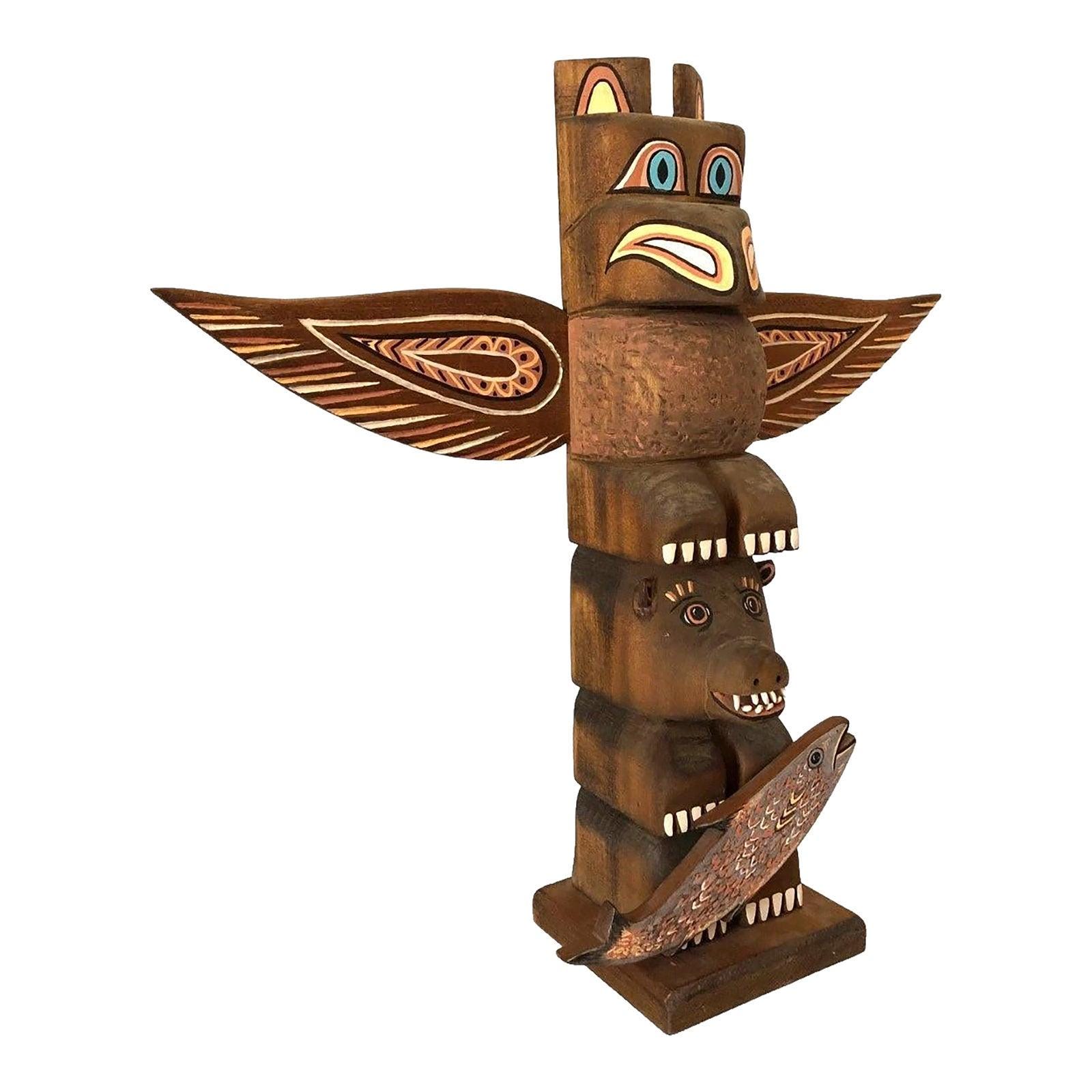 Native american totem carved wood - Etsy 日本