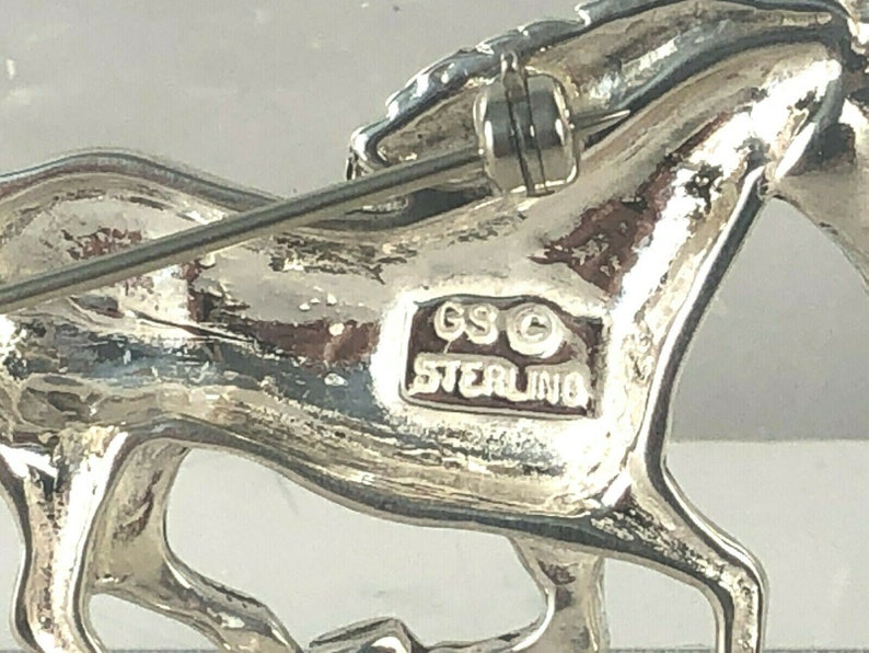 Navajo Native American Horse Pin Western Cowboy Glenn Sandoval GS Estate Find