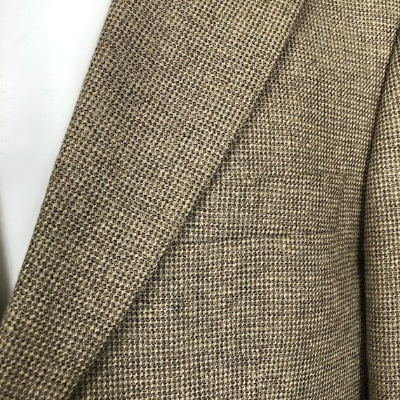LL Bean Brown Tweed Pattern Silk Blend Sport Coat… - image 3