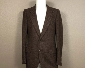 Ermenegildo Zegna Wilkes Bashford Herren Vintage Herringbone Tweed Wollblazer