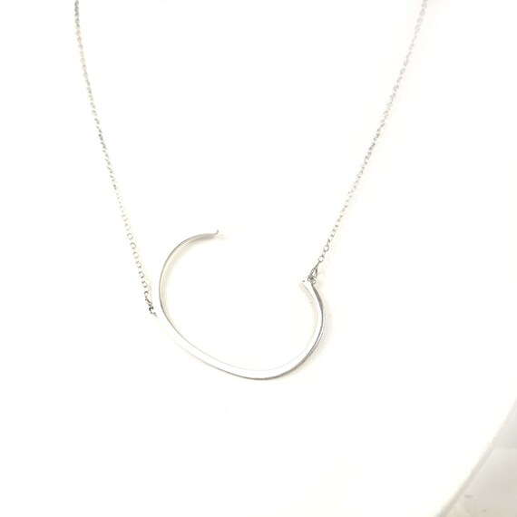 Minimalist Floating Monogram Initial C Sterling S… - image 1