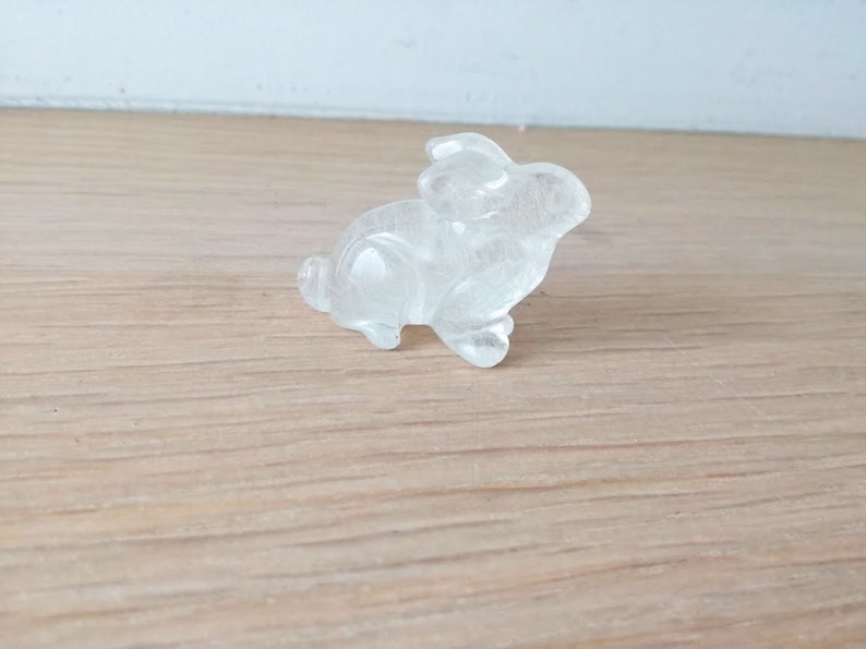 Vintage White Bunny Miniature, Quartz Stone Bunny, Milky Clear Bunny ...