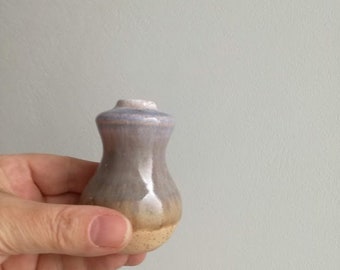 Vintage ceramic miniature vase, pumkin shaped ceramic miniature, tiny bud vase, Greek pottery miniature, vintage miniature, bud vase gift