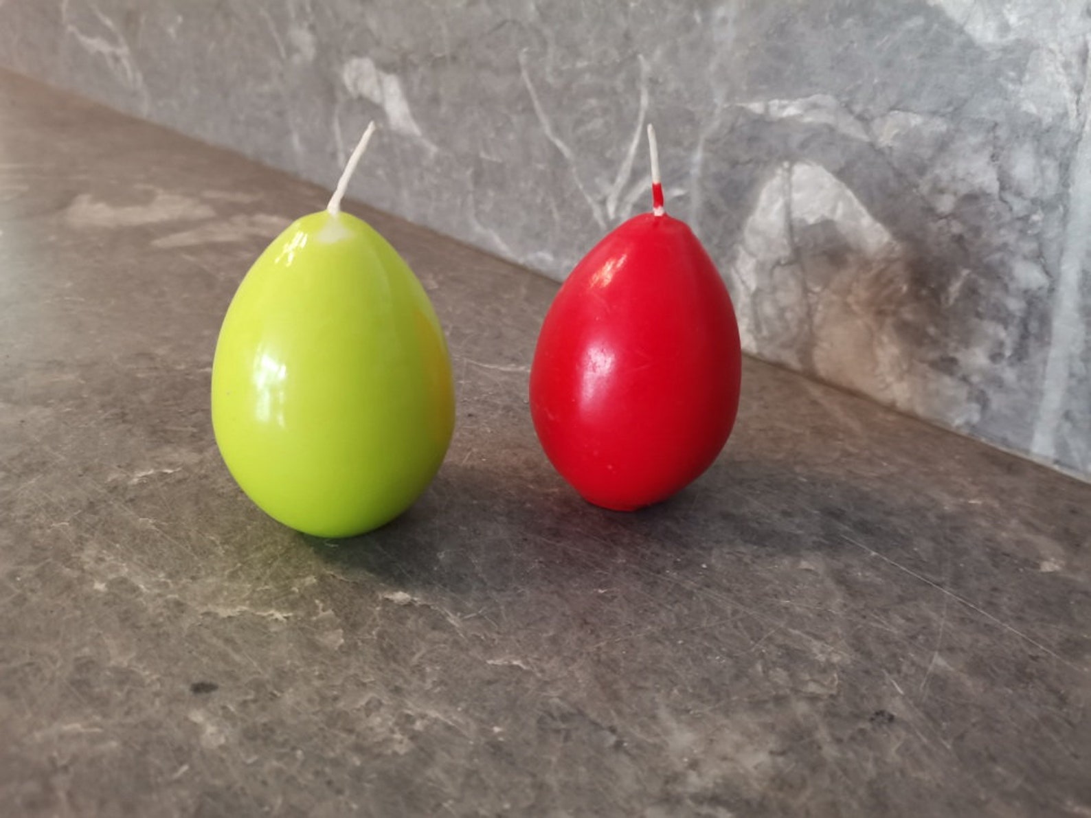 Vintage Egg Candle Paraffin Life Size Egg Candle in Lime Etsy