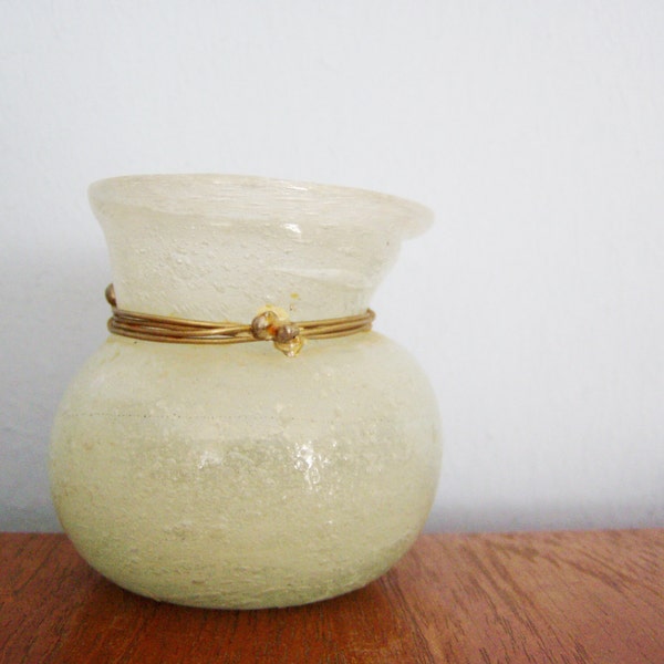 Vintage miniature vase, handblown glass vase of the late eighties