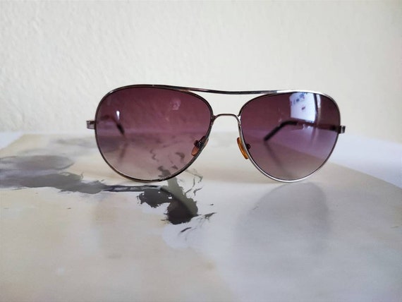 Μetal frame sunglasses, vintage pale brown sunglasses, McArthur style sunglasses, polyester lenses sunglasses