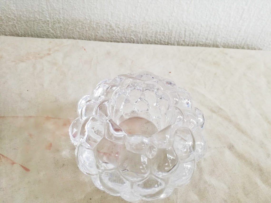 Vintage Crystal Tea Light Candle Holder Vintage Orrefors Etsy