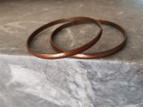 Vintage, copper bangle, thin copper bangle, curvy, alloy bangle with copper plating