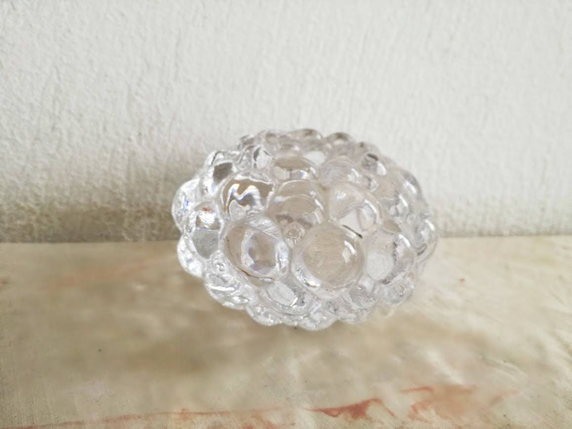Vintage crystal tea light candle holder, vintage Orrefors, berry shaped