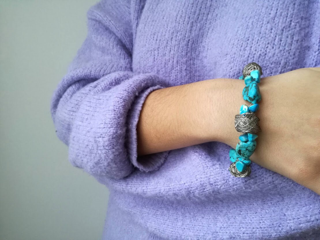 Buy Turquoise Stone Bracelet Turquoise Beaded Bracelet With Online in