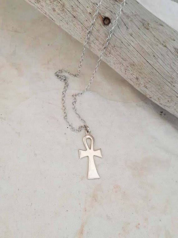 Vintage Egyptian cross necklace, Egyptian cross p… - image 5
