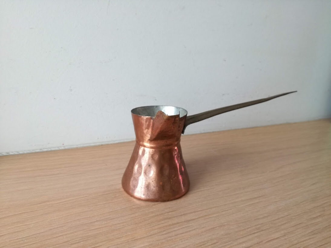 Vintage copper coffee pot, Greek coffee, coffee pot, copper brewing