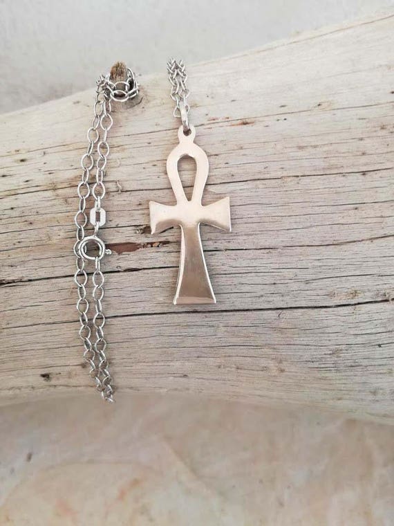 Vintage Egyptian cross necklace, Egyptian cross p… - image 1