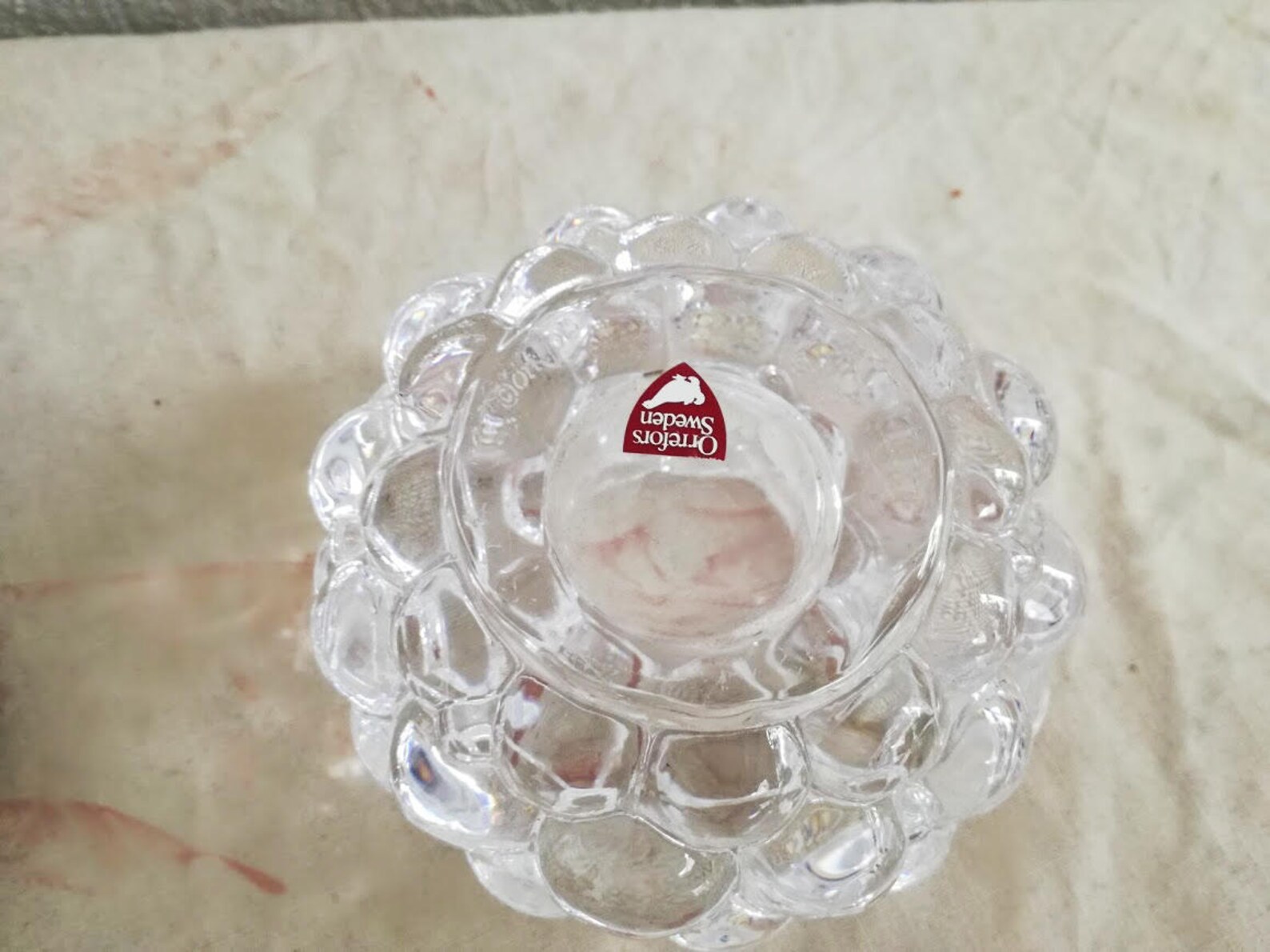 Vintage Crystal Tea Light Candle Holder Vintage Orrefors Etsy
