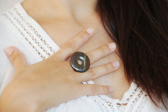 Vintage lapis ring, heart shaped lapis lazuli ring