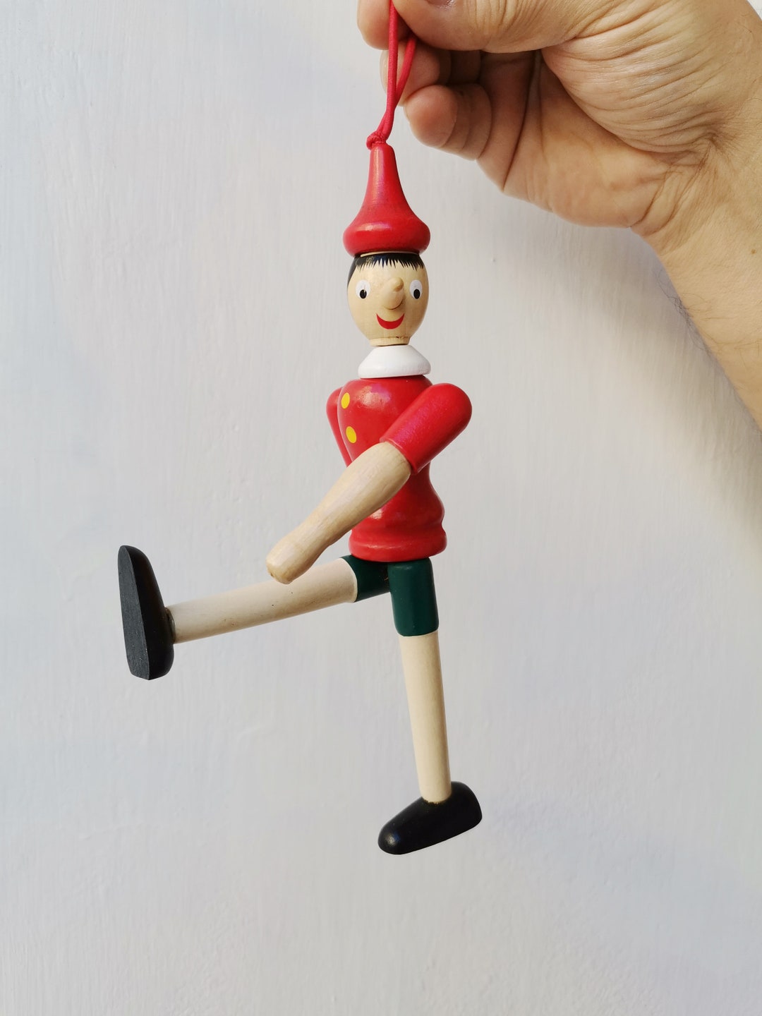 Figura de Pinocho de madera juguete de Pinocho vintage con partes