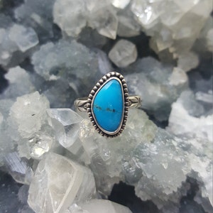 Turquoise Ring, Silver Ring, Engagement Ring, Gift For Her, Gift For Women, Boho Ring, Stacking Rings, Birthstone Ring, Ring, Boho Jewelry