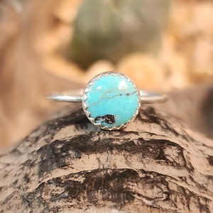 Turquoise Ring, Sterling Silver 925  Handmade, Gift For Her, December Birthstone, Jewelry, Ring, Ring Size 8.5