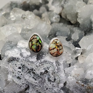 Opal Stud Earrings, Stud Earrings, Opal Jewelry, Sterling Silver Earrings