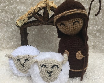 Crochet Nativity Pattern Instant Download, Crochet Sheep Pattern, Crochet Lamb, Crochet Shepherd