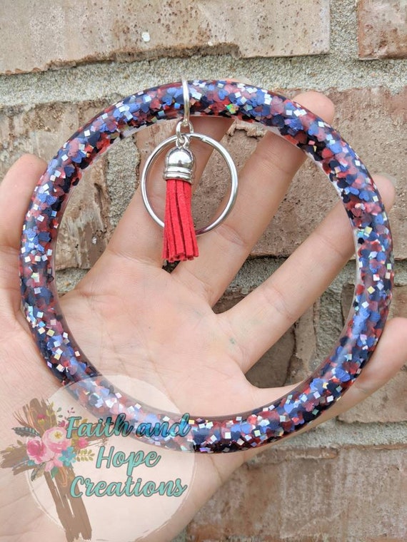 Glitter Resin Keychain Bangle