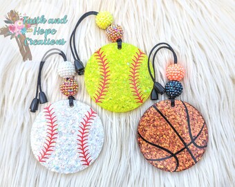 Glitter resin rearview mirror sun catcher, sports car charm