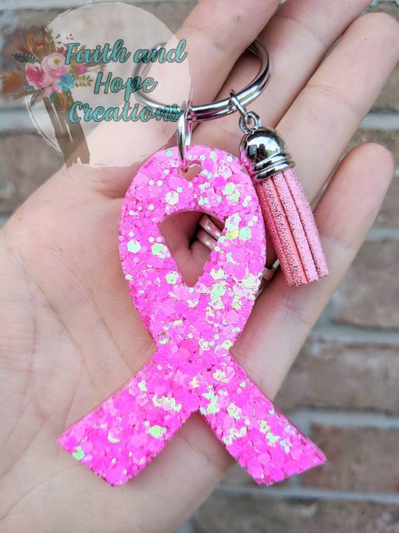 Breast Cancer Awareness Ribbon Keychain