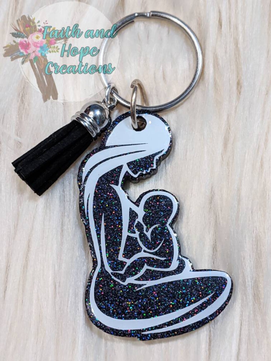 Breastfeeding Mother Glitter Keychain Etsy