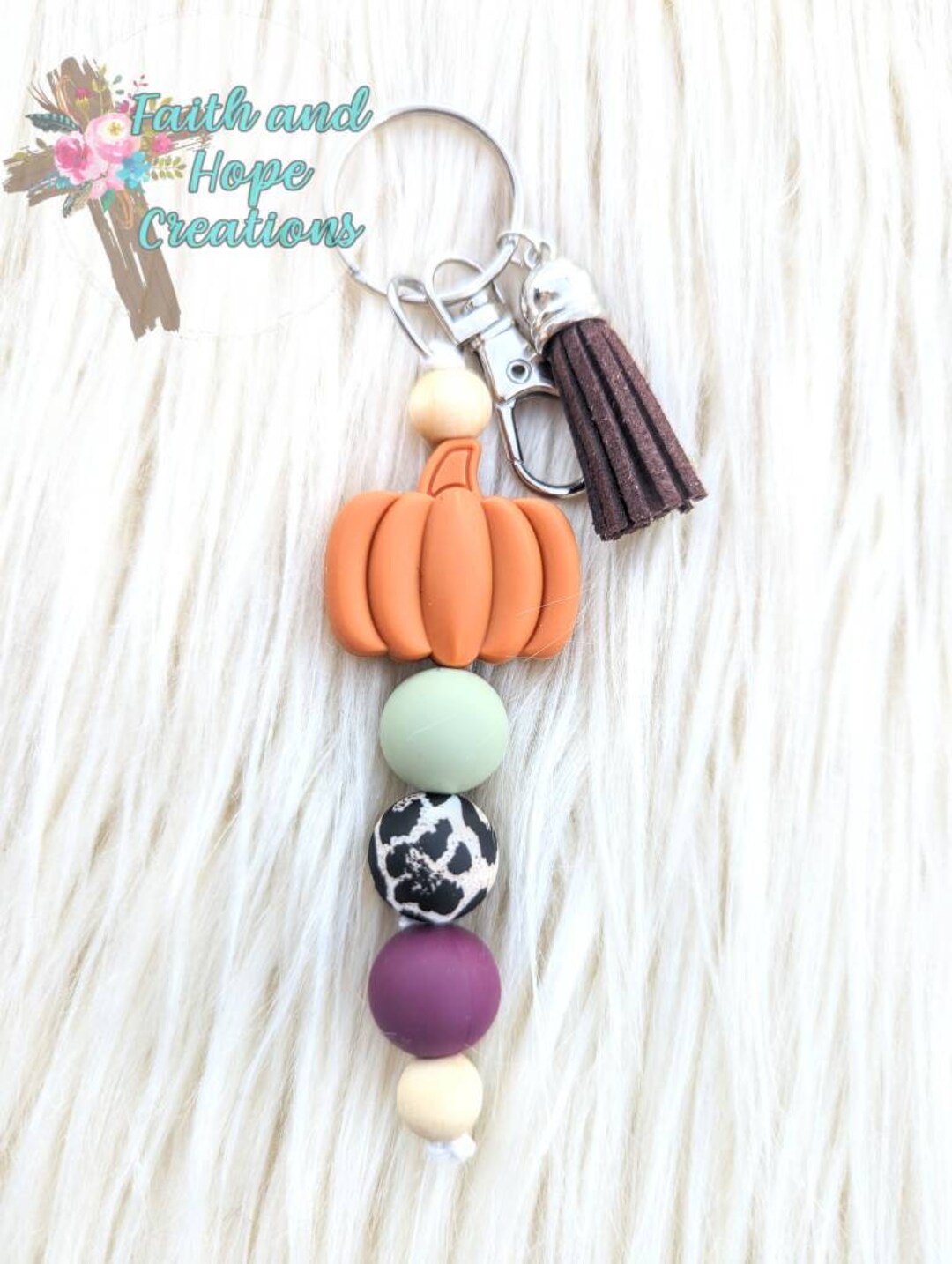 Fall Keychains Adult Beaded Fall Pumpkin Keychain, Beaded Keychain Silicone, Beaded Keychain ...